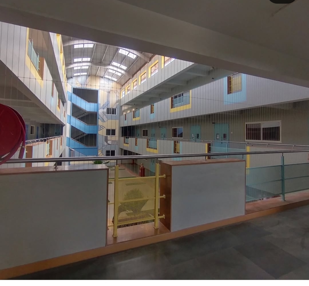 Child safety net installed in school classroom and balcony